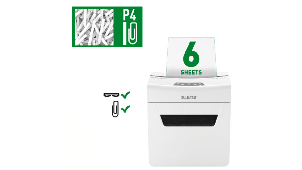 Papiervernietiger Leitz IQ Protect Premium 6X P4 snippers