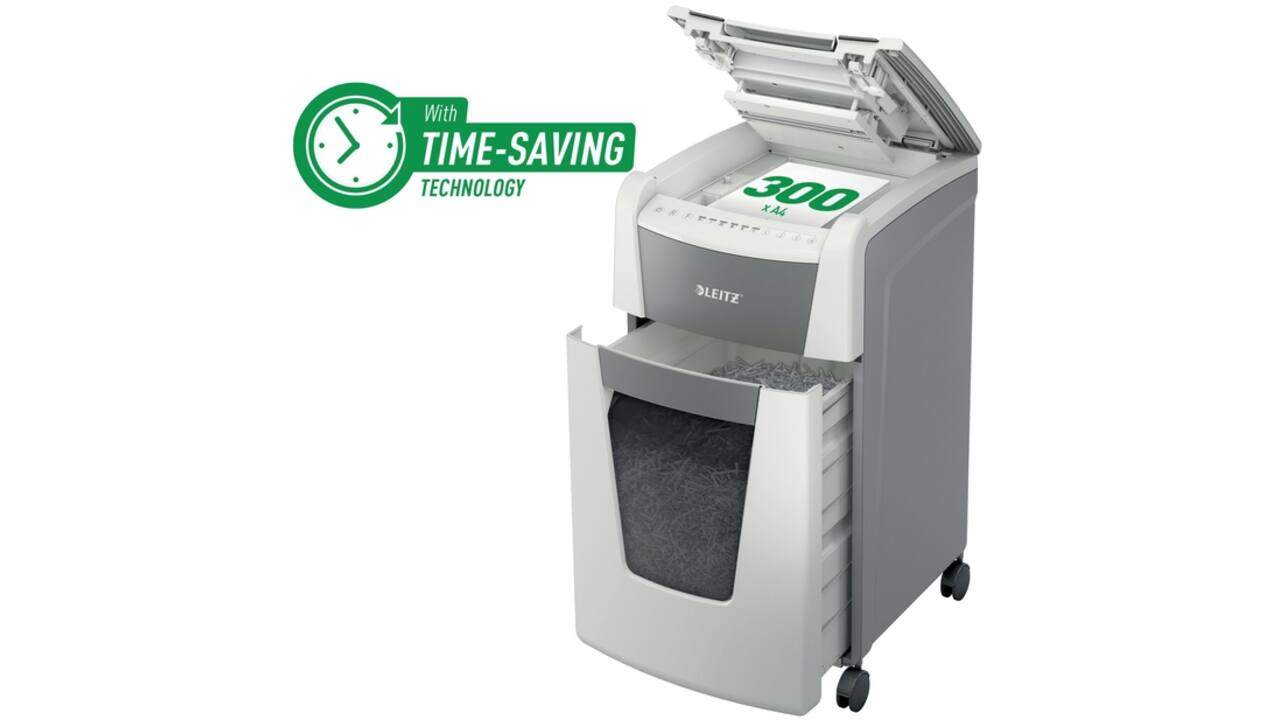 Papiervernietiger Leitz IQ Auto+ Office 300 P4 snippers 4x28mm