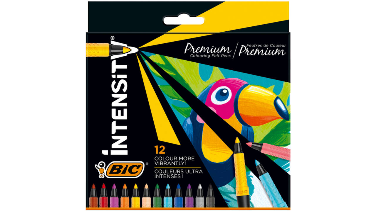 Kleurstift Bic Intensity Premium assorti etui à 12 stuks