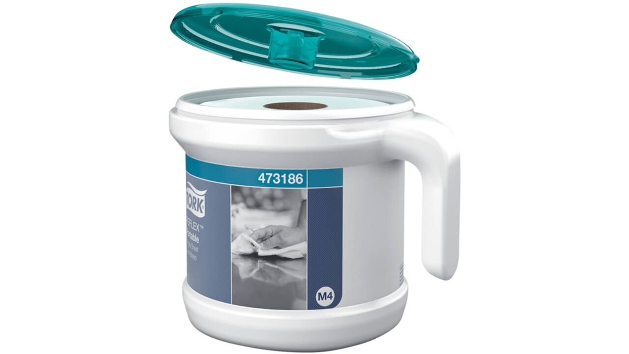 Startpakket Tork Reflex™ M4 draagbare dispenser wit/turquoise 473186