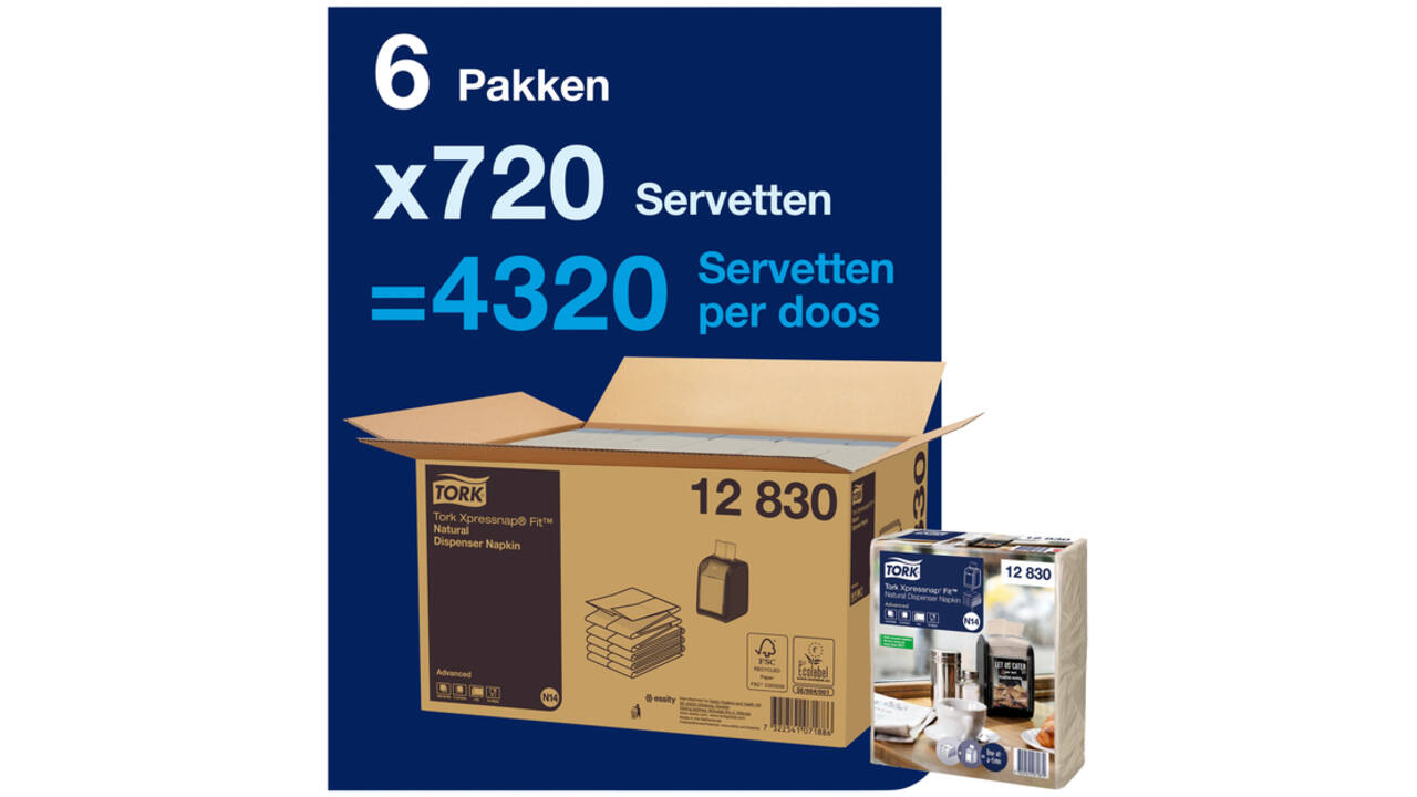Servetten Tork Xpressnap Fit ® N14 2-laags naturel 12830