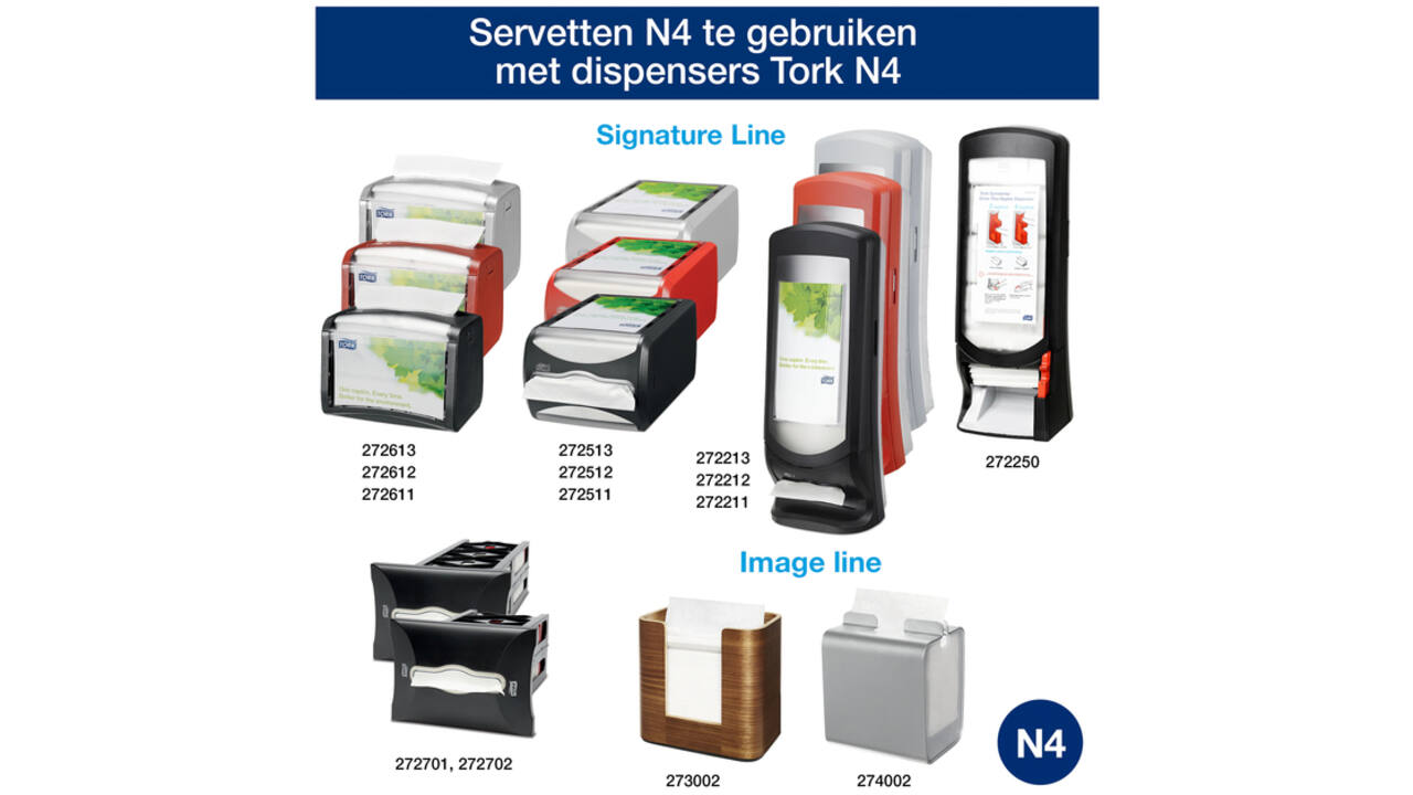 Servet Tork N4 Xpressnap Premium 1/2 vouw 2-laags 213x165mm 1000 vel naturel 12880