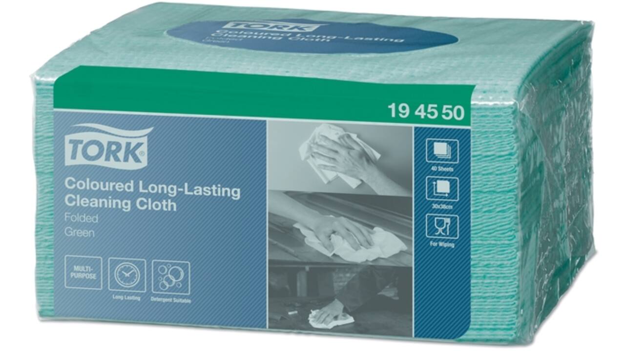 Reinigingsdoek Tork Long lasting W8 multifunctioneel groen 194550