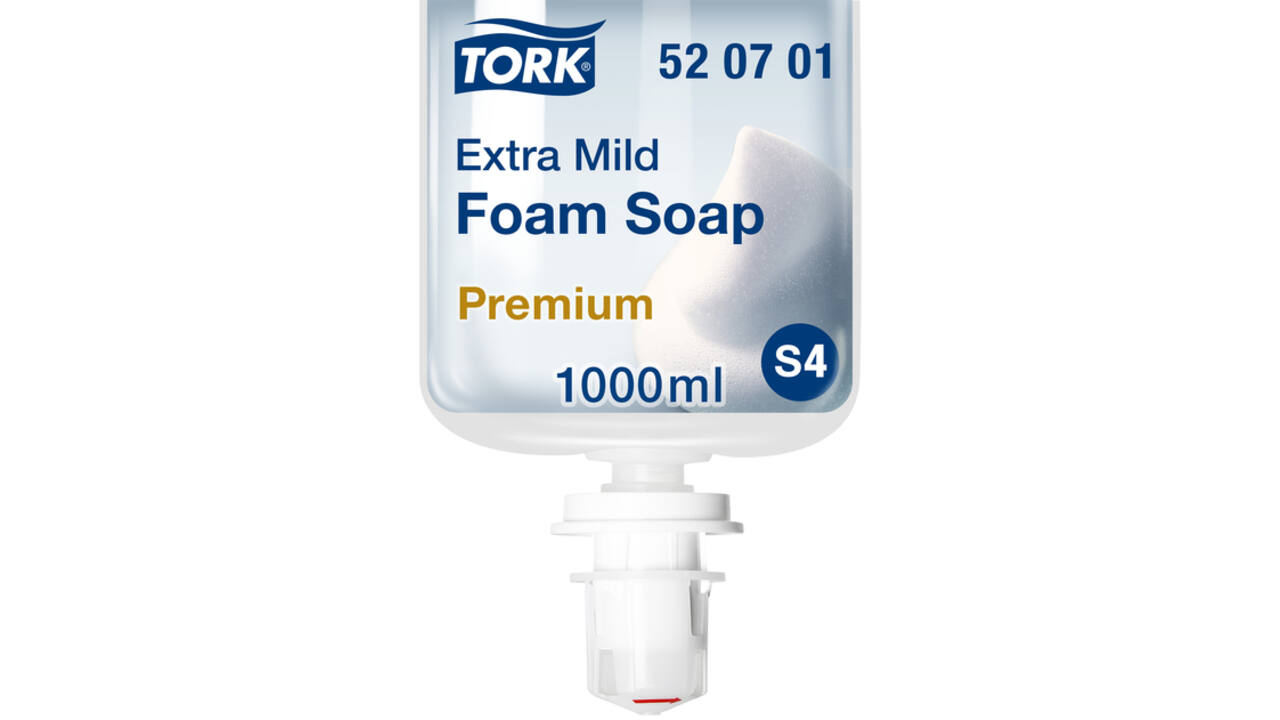 Handzeep Tork S4 foam extra mild allergievriendelijk 1000ml 520701