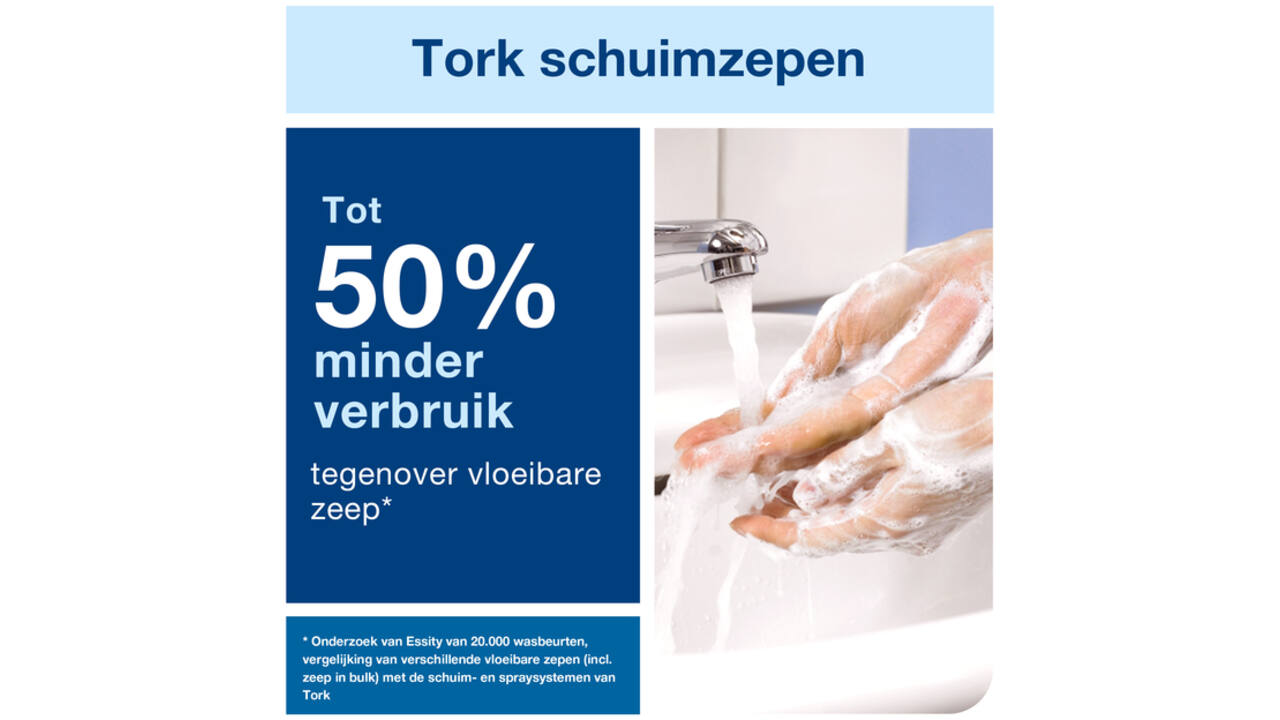 Handzeep Tork S4 foam extra mild allergievriendelijk 1000ml 520701