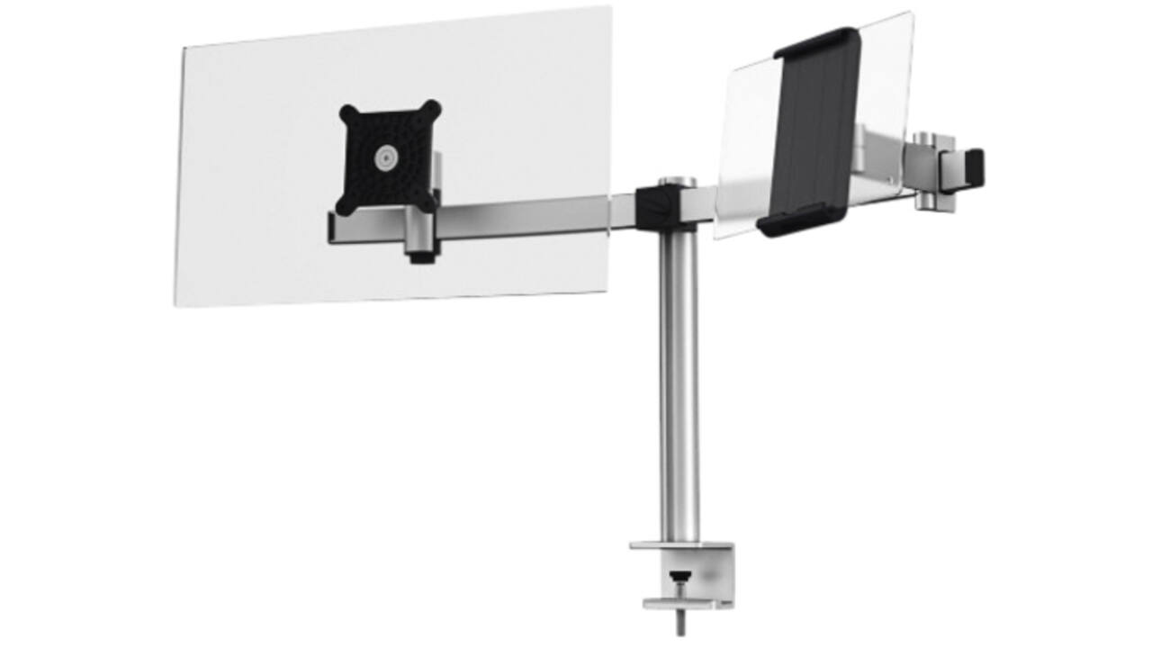 Monitorarm Durable met klem voor 1 scherm en 1 tablet