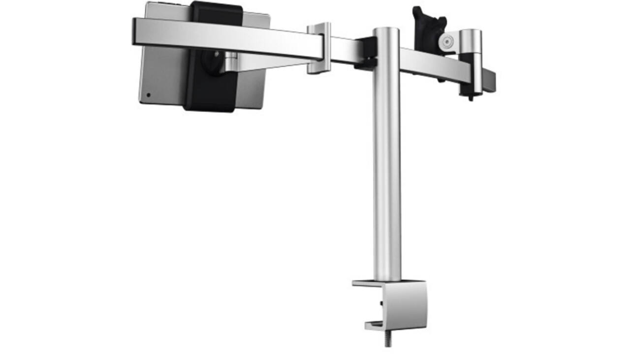 Monitorarm Durable met klem voor 1 scherm en 1 tablet