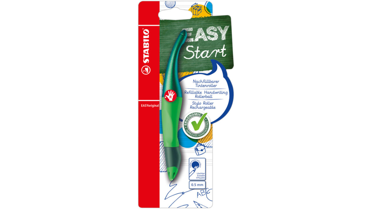 Rollerpen STABILO Easyoriginal rechtshandig holograph edition medium groen blister à 1 stuk