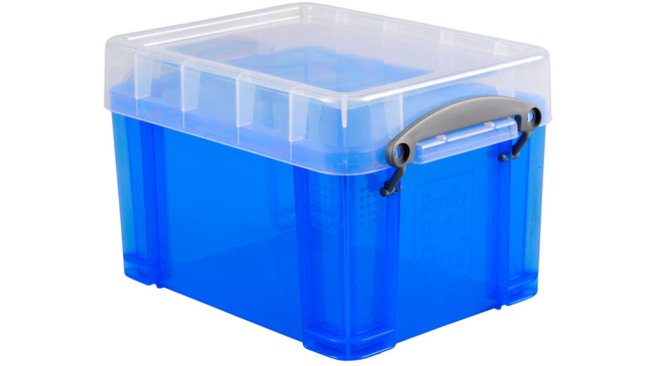 Opbergbox Really Useful 3 liter 245x180x160mm transparant blauw