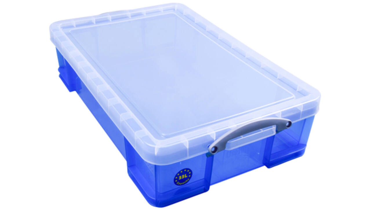 Opbergbox Really Useful 33 liter 710x440x165mm transparant blauw