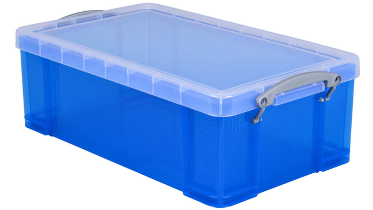 Opbergbox Really Useful 12 liter 465x270x150mm transparant blauw