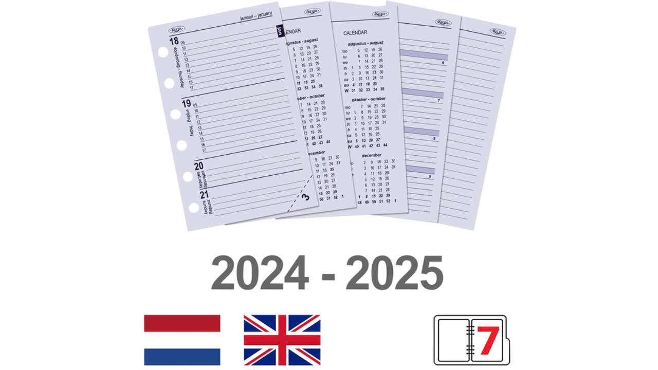 Organizer Kalpa Pocket inclusief agenda 2024-2025 7dagen/2pagina's croco mulberry