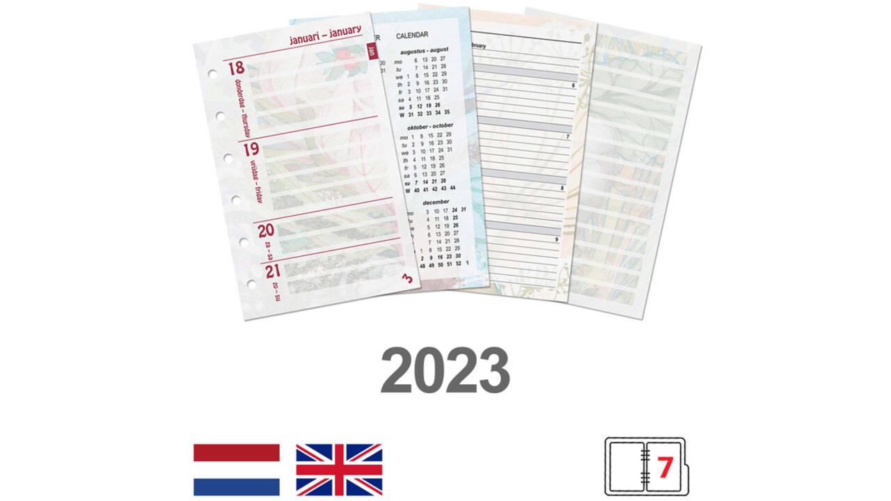 Agendavulling 2026 Kalpa Pocket bloemen 7dagen/2pagina's