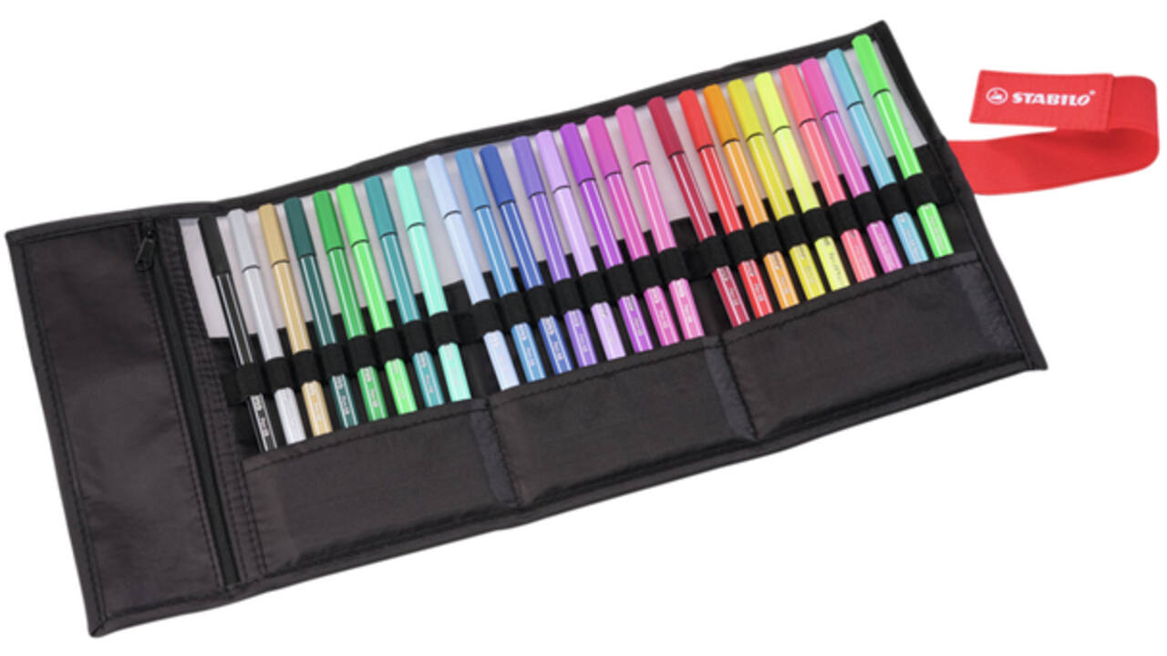 Viltstift STABILO Pen 68/25 Arty roletui medium assorti set à 25 stuks