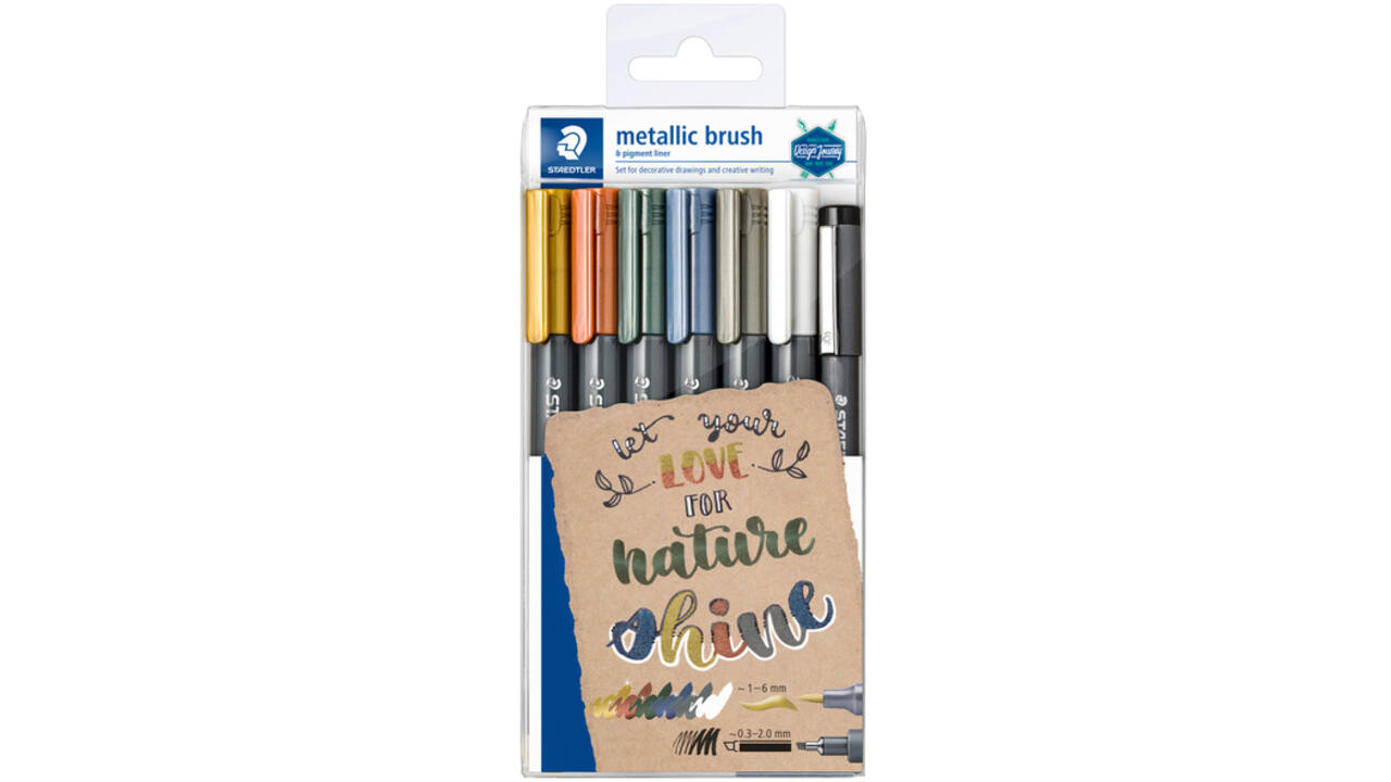 Brushpen Staedtler metallic etui à 7 kleuren