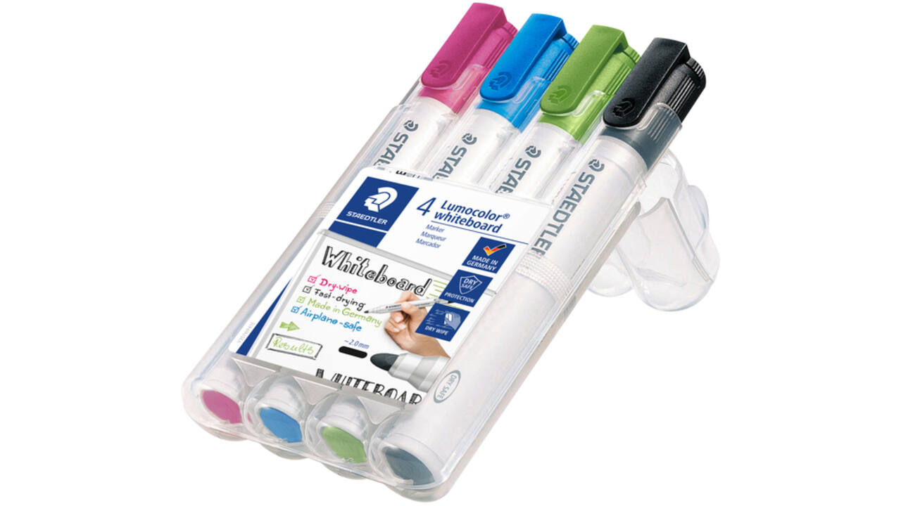 Viltstift Staedtler Lumocolor 351 whiteboard set à 4 stuks assorti