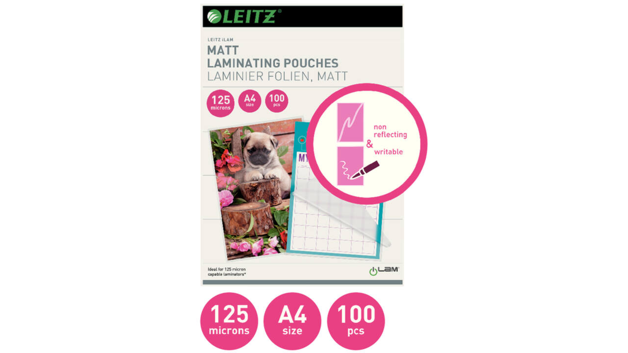 Lamineerhoes Leitz iLAM A4 2x125micron EVA Mat 100stuks