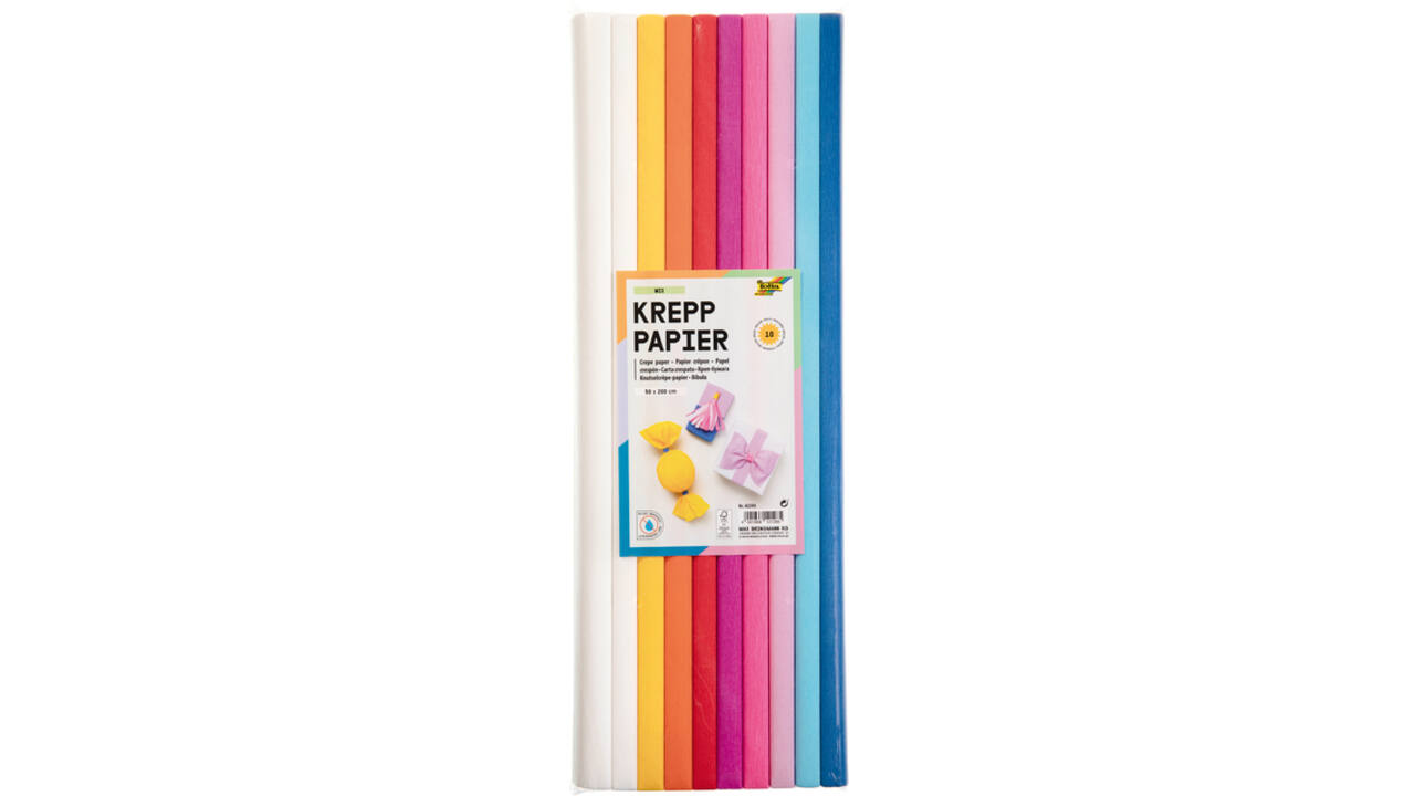 Crêpepapier Folia 50x200cm Mix 10 kleuren