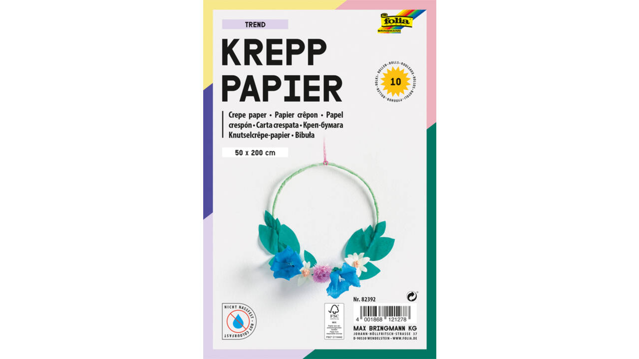 Crêpepapier Folia 50x200cm Trend 10 kleuren