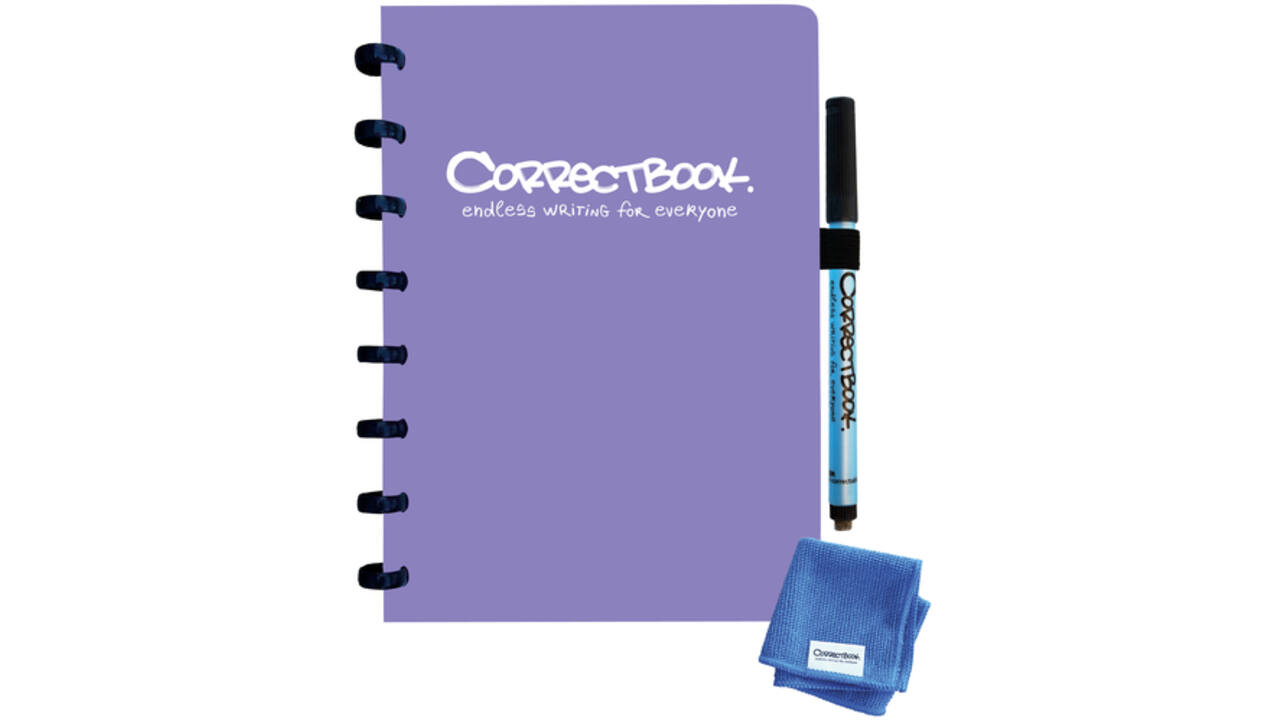 Notitieboek Correctbook A5 blanco 40blz petunia purple