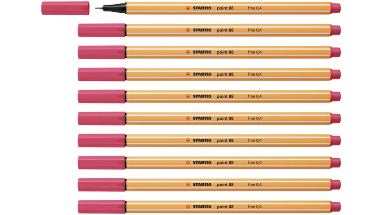 Fineliner STABILO point 88/49 fijn aardbeienrood