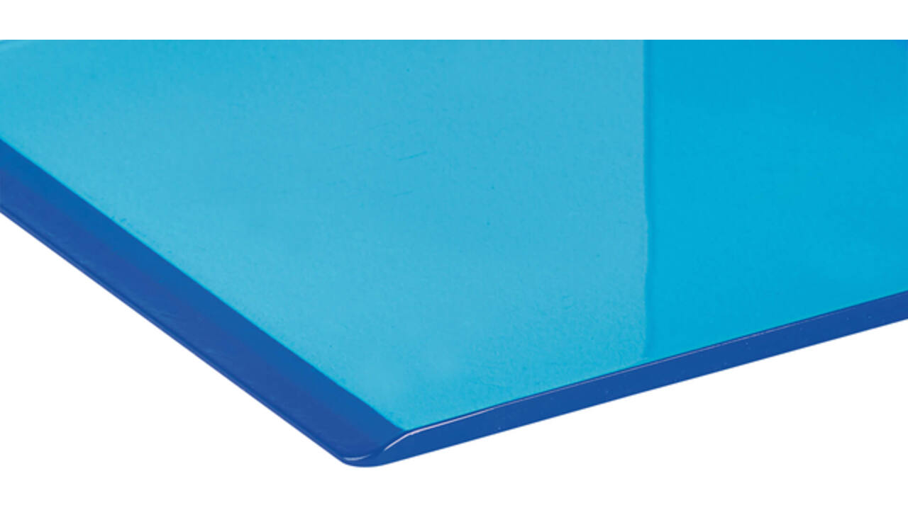 Boekensteun MAUL 10x10x13cm acryl set 2 neon blauw transparant