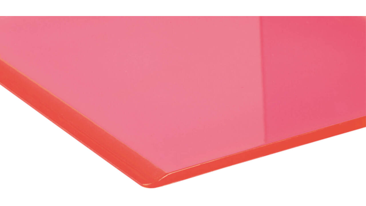 Boekensteun MAUL 10x10x13cm acryl set 2 neon rood transparant