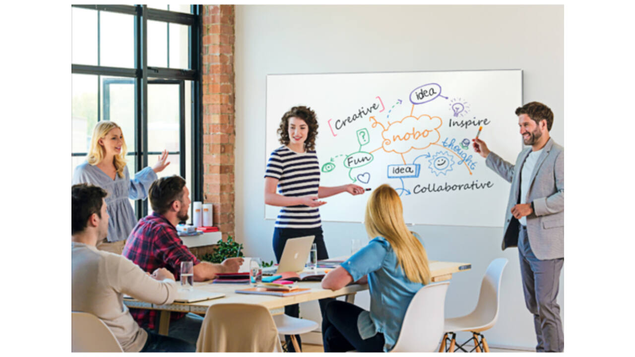 Whiteboard Nobo Impression Pro Widescreen 50x89cm staal