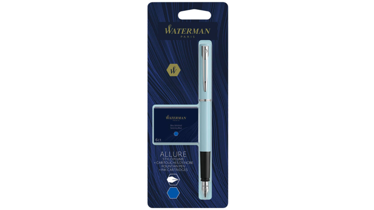 Vulpen Waterman Allure assorti pastel + inktpatronen Blauw