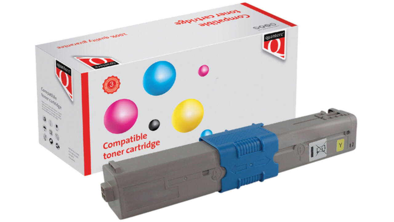 Toner Quantore alternatief tbv Oki 46490605 geel