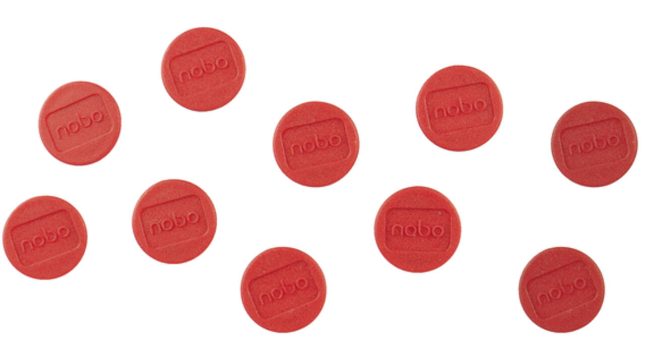Magneet Nobo 13mm 100gr rood 10 stuks