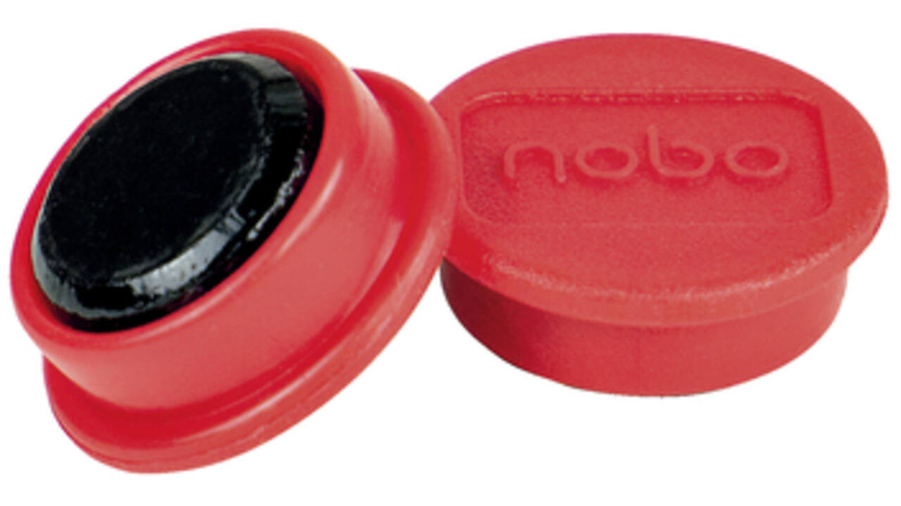 Magneet Nobo 13mm 100gr rood 10 stuks