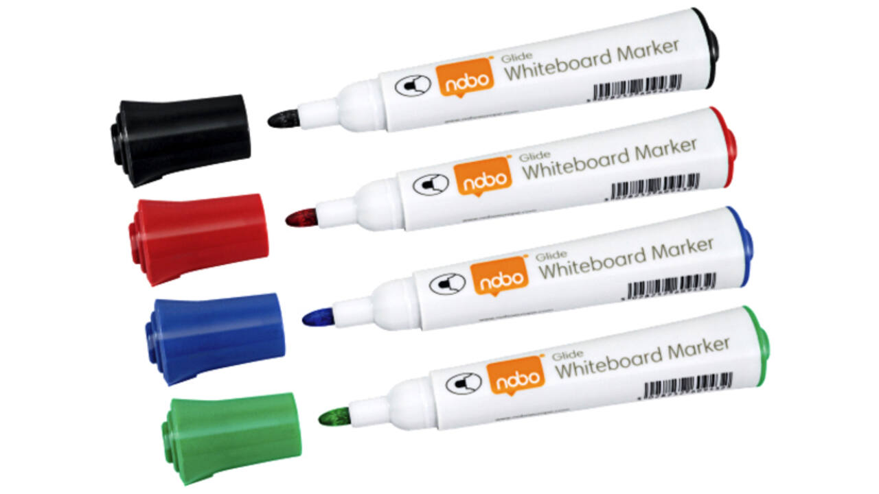 Viltstift Nobo whiteboard Glide rond assorti 2mm 10st