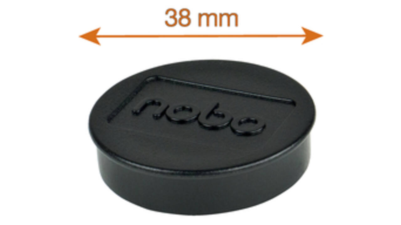 Magneet Nobo 38mm 2500gr zwart 10 stuks