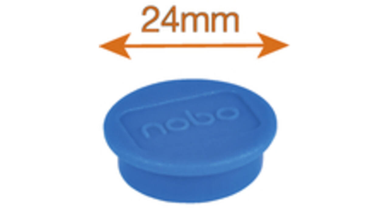 Magneet Nobo 24mm 600gr blauw 10stuks