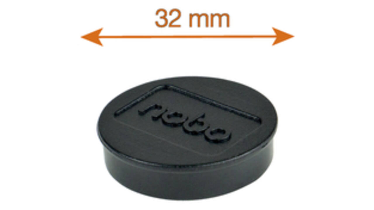 Magneet Nobo 32mm 800gr zwart 10stuks