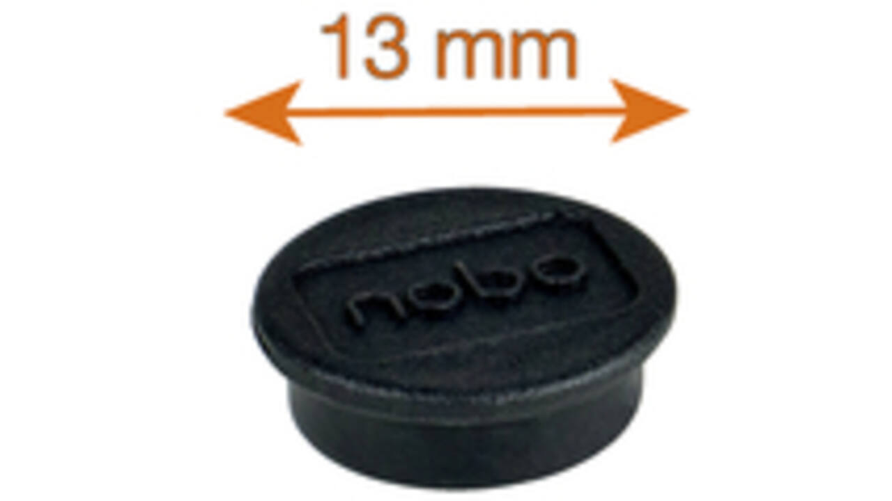 Magneet Nobo 13mm 100gr zwart 10stuks