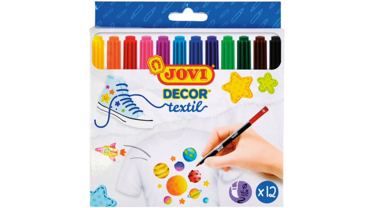 Textielstift Jovi assorti set à 12 stuks
