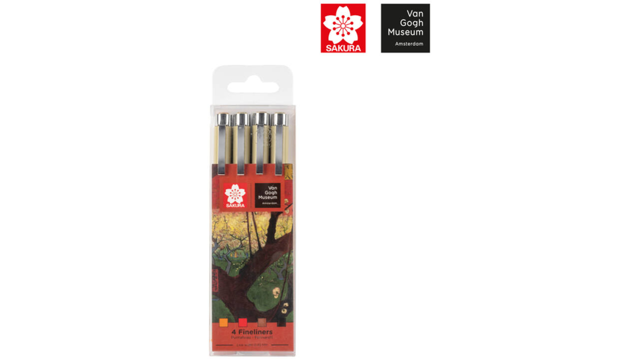 Fineliner Sakura x Van Gogh Museum set à 4 kleuren assorti