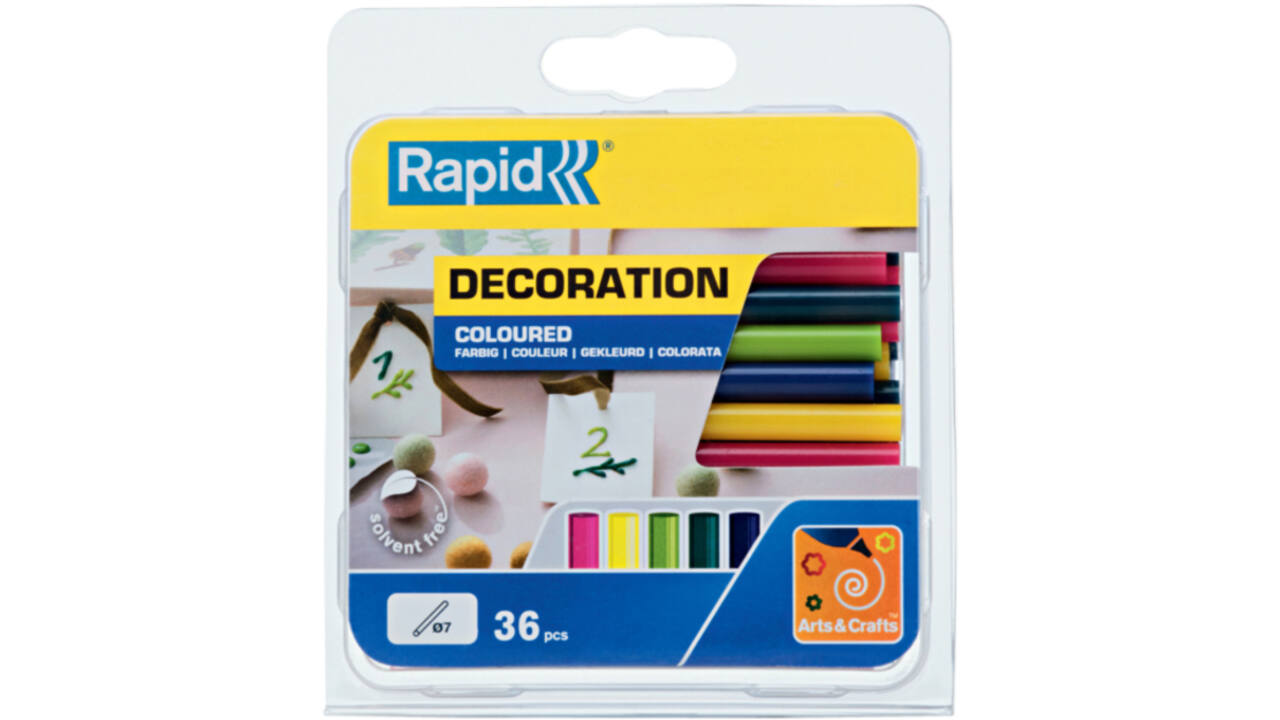 Lijmpatroon Rapid 7mm 5 kleuren assorti