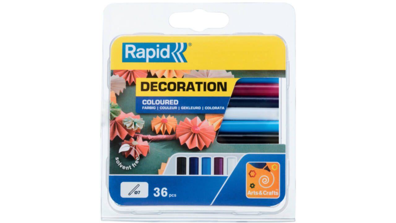Lijmpatroon Rapid 7mm 5 kleuren assorti