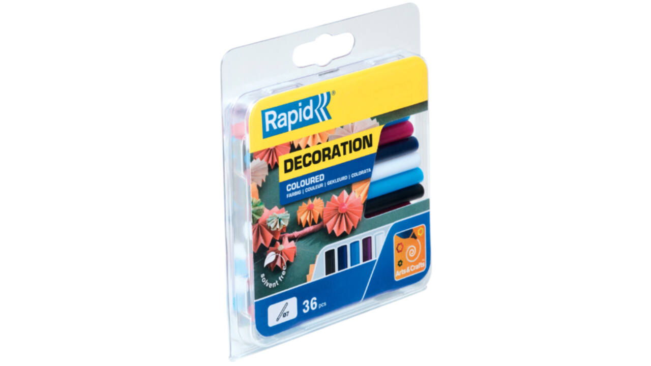 Lijmpatroon Rapid 7mm 5 kleuren assorti