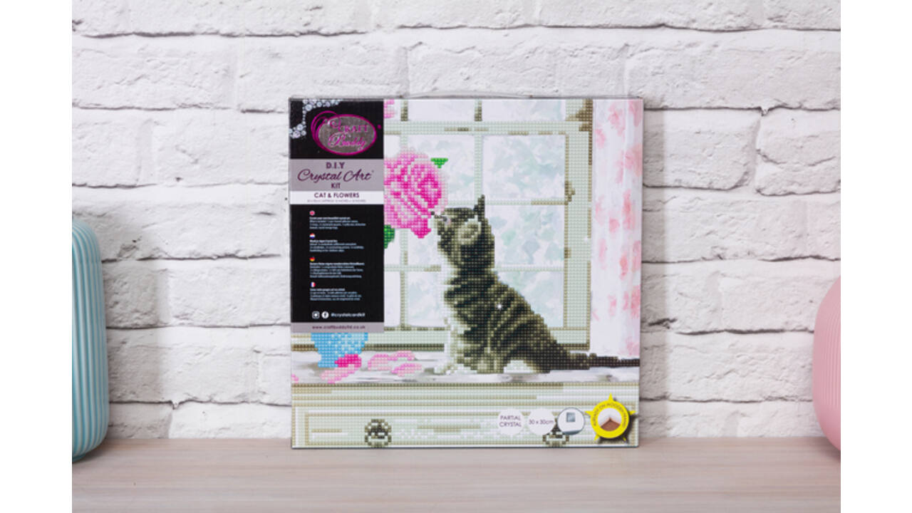 Diamondpainting Crystal Art Kit Kat 30x30cm