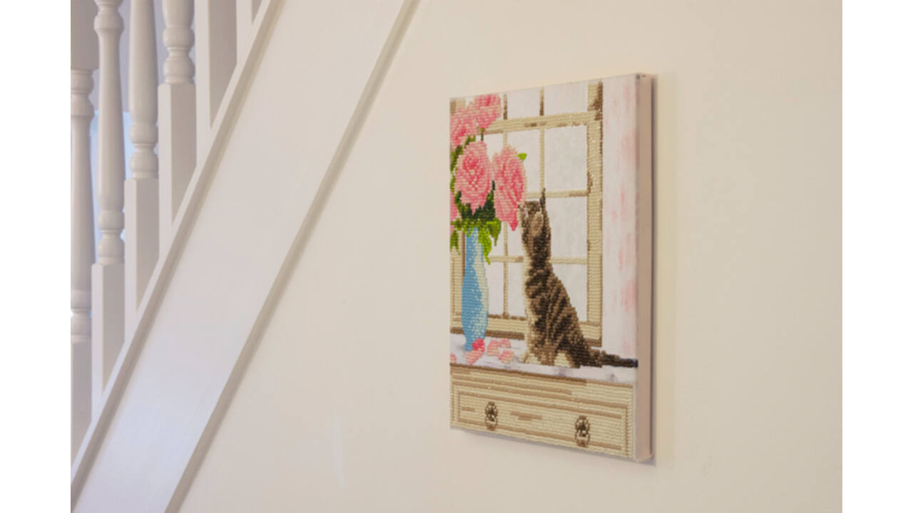 Diamondpainting Crystal Art Kit Kat 30x30cm