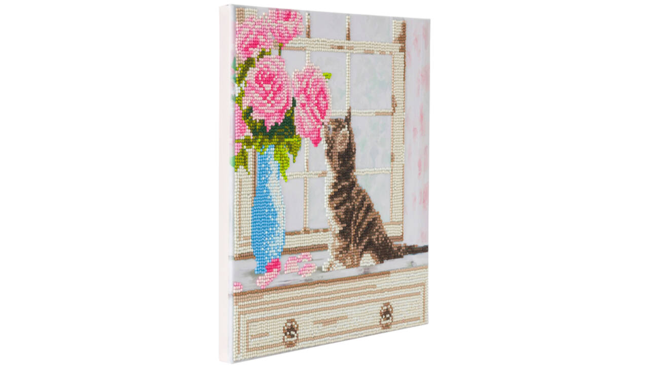 Diamondpainting Crystal Art Kit Kat 30x30cm