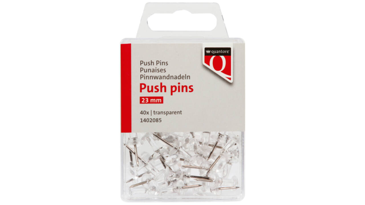 Push pins Quantore 40 stuks transparant