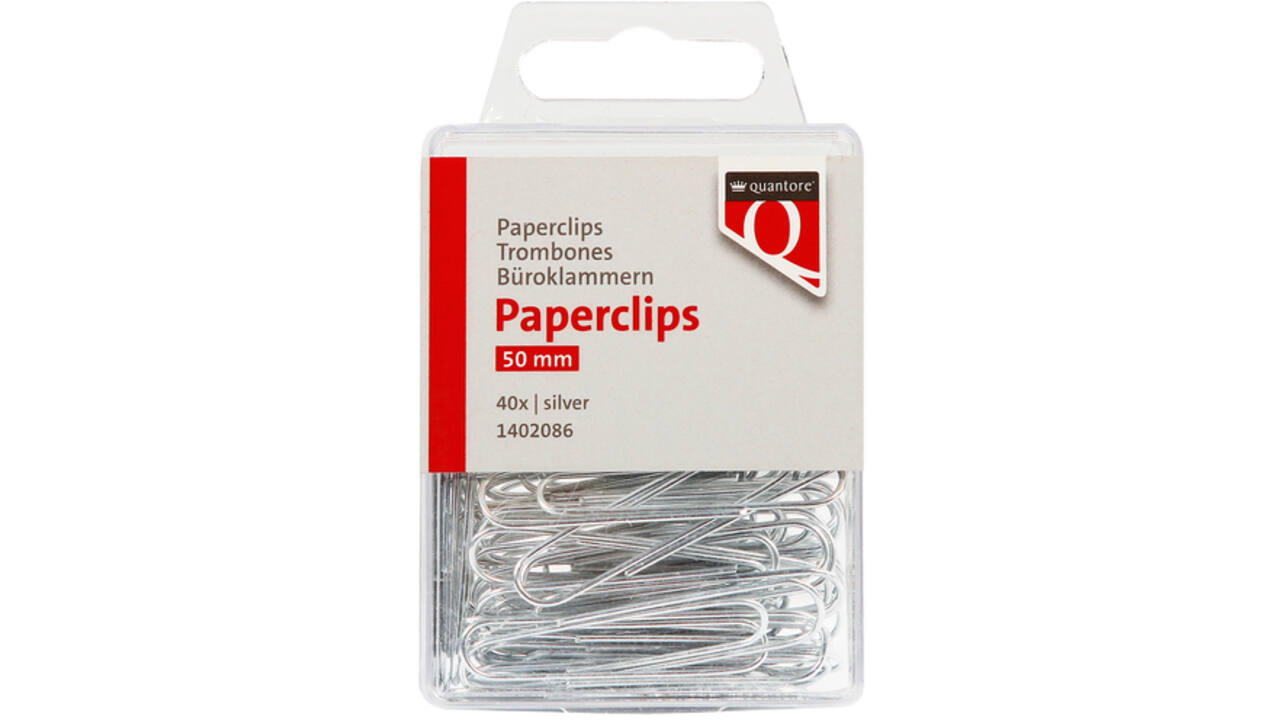 Paperclip Quantore 50mm rond 40 stuks zilver