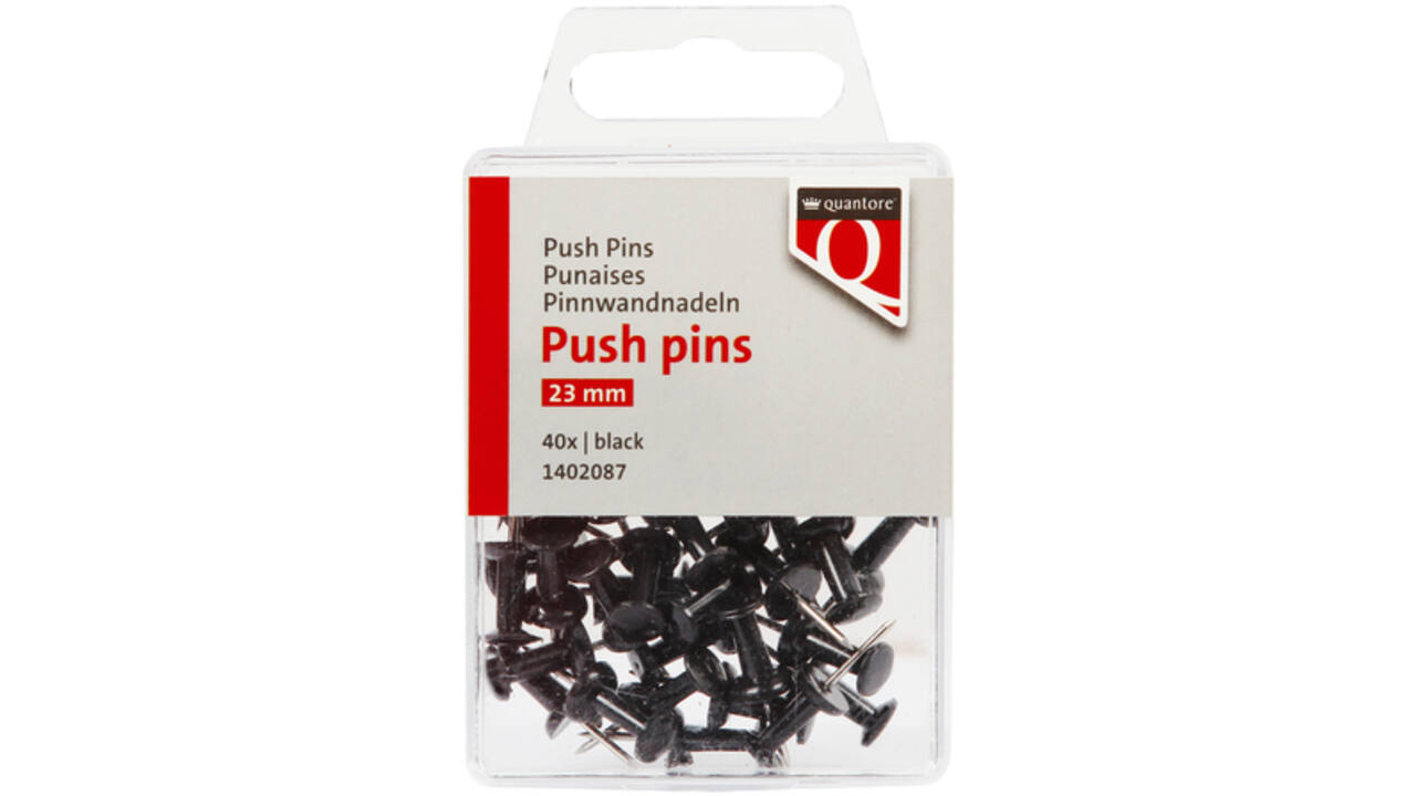 Push pins Quantore 40 stuks zwart