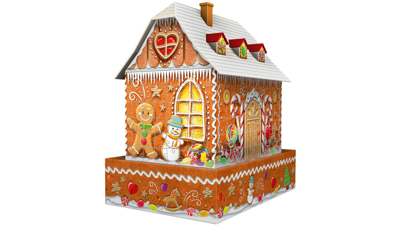 3D puzzel Ravensburger Kerst Gingerbread House Night Edition 216 stukjes