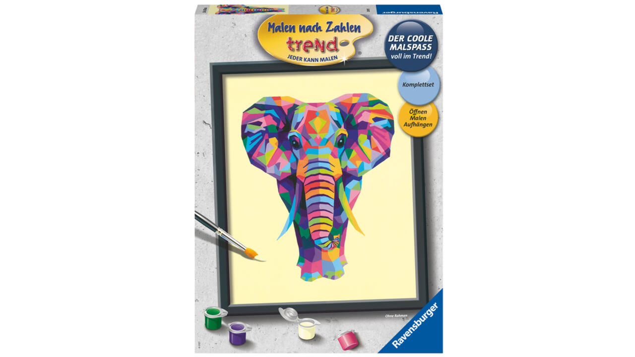 Schilderen op nummer Ravensburger Bonte olifant